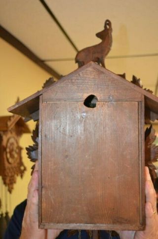 ANTIQUE GERMAN BLACK FOREST CUCKOO CLOCK with a IBEX GOAT on top 10