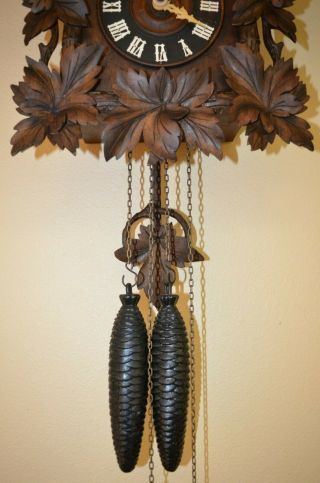 ANTIQUE GERMAN BLACK FOREST CUCKOO CLOCK with a IBEX GOAT on top 7