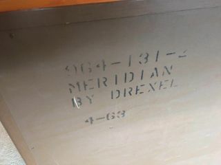 DREXEL MERIDAN CABINET BUFFET 1963 MID CENTURY 964 - 131 - 2 MARBLE TOP 2