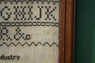 ANTIQUE NEEDLEWORK SAMPLER by MARY ANN HOLMES DATED 1855 4