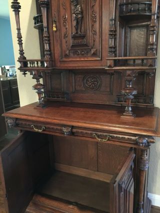 Circa 1900 French Oak Carved “Chapel” Buffet.  ANOTHER MAJOR REDUCTION 2