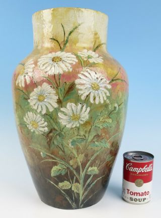 Large Antique American Limoges Barbotine Vase Cincinnati Pottery Club Faience 2