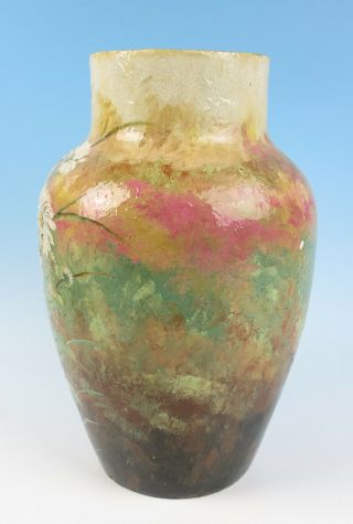 Large Antique American Limoges Barbotine Vase Cincinnati Pottery Club Faience 6
