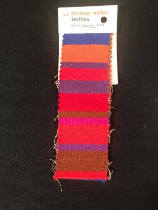 Vintage 60’s Herman Miller Alexander Girard Textile Samples ‘MillerStripes’,  MCM 2