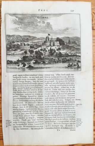 Montanus America Print Guarme Peru - 1671 2