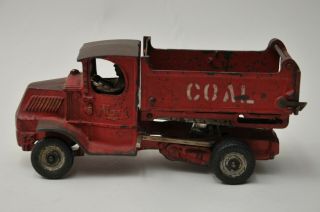 Antique Red Mack Coal Dump Toy Truck