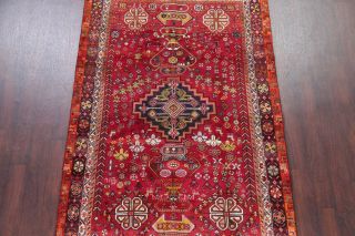 One - of - a - Kind Vintage Tribal Kashkoli Persian Hand - Knotted 5x8 Red Wool Area Rug 3