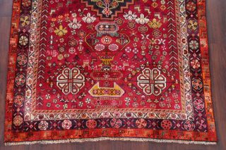 One - of - a - Kind Vintage Tribal Kashkoli Persian Hand - Knotted 5x8 Red Wool Area Rug 5