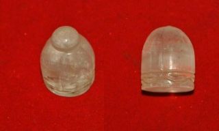 Vintage Indo Persian Mughal Chinese Crystal Chess Chopad Pawn Object 2 Parts