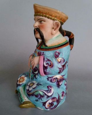 Antique Jean Gille French Porcelain Asian Man Woman Jug Figurine Creamer Chinese 4