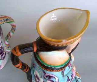 Antique Jean Gille French Porcelain Asian Man Woman Jug Figurine Creamer Chinese 7