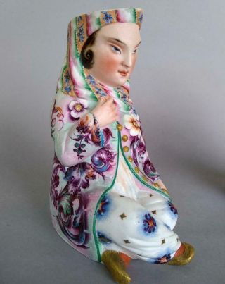 Antique Jean Gille French Porcelain Asian Man Woman Jug Figurine Creamer Chinese 9