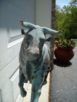 Bull 3D Steer Weathervane Antiqued Copper Finish Cow Weather Vane Hand Crafted 5