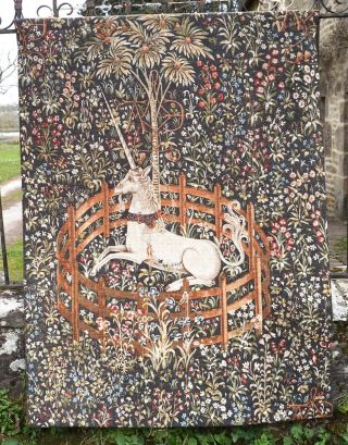 Aubusson Wall Tapestry Medieval Licorne Unicorn Robert Four Paris 68 " X 51 "