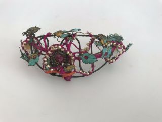 Antique Chinese Kingfisher Feather Hair Ornament