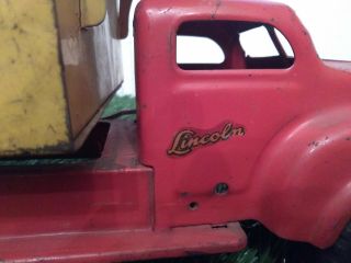1950s LINCOLN Hydraulic Dump Truck Pressed Steel Toy 19 - 1/2 