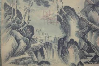 Very Old Chinese Very Long Scroll Hand Painting Landscape 