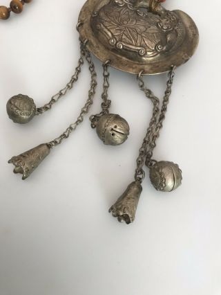Unusual Large Antique Chinese Silver Necklace 3