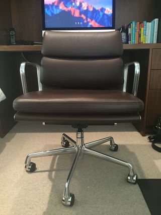 AUTHENTIC Eames Herman Miller Soft Pad Management Chair Brown MCL Leather - 3