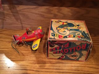 Vintage 1960’s Marx Rollover Plane - Mib - Boxed Made By / Marx