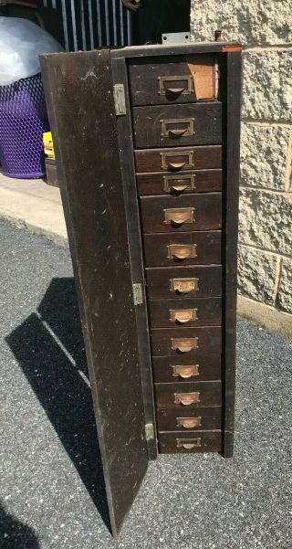 Vintage/antique Tramp Art Cabinet Cubby Holes With Cigar Box Drawers