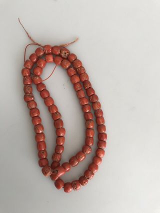 Large Red Coral Coral Bead Necklace 138g