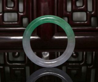 Chinese Carved Green Jadeite Jade Bracelet 2.  28”