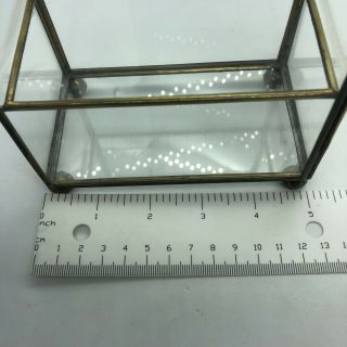 Vintage Curio Cabinet Glass & Brass Display Case Miniatures Table Top 7” 10