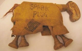 Classic Antique Wood Felt Toy Spark Plug Horse B Google Comic 9 " Schoenhut 1922