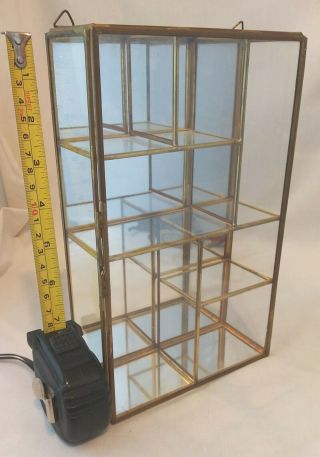 Glass & Brass Small Curio Display Cabinet 7 X 6 X 2 1/2