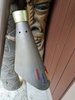 Mid century mdoern tension pole lamp 50 ' s 60 ' s atomic light bullet cone 8