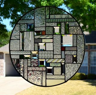 20 Inch Round Stained Glass Window Panel