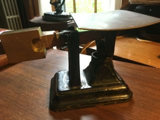 Antique Fairbanks Postal Scale Cast Iron Base Solid Brass Beam 32 Ounce Rare 2