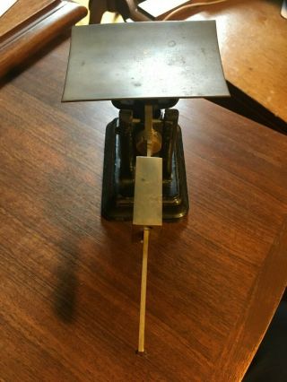 Antique Fairbanks Postal Scale Cast Iron Base Solid Brass Beam 32 Ounce Rare 8