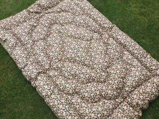 old Vintage Feather Single Floral bed Quilt Eiderdown cover throw bedspread 12