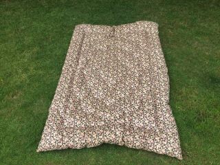 Old Vintage Feather Single Floral Bed Quilt Eiderdown Cover Throw Bedspread