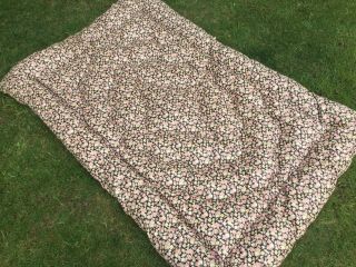old Vintage Feather Single Floral bed Quilt Eiderdown cover throw bedspread 9