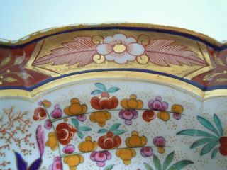 Antique 19th C Porcelain 11” Oval Scalloped Worcester BFB Imari “Fence” Platter 6
