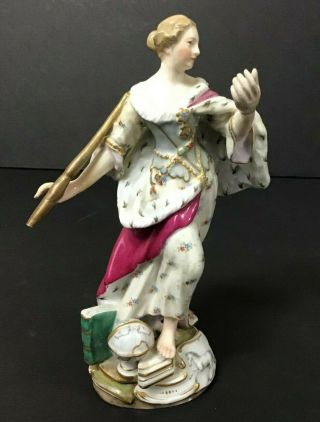 Meissen Porcelain Allegorical Figure Of A Woman With Books And A Globe