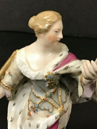 Meissen Porcelain Allegorical Figure Of A Woman With Books And A Globe 3