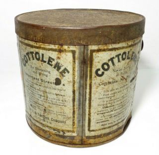 EARLY 20TH C VINT COTTOLENE SHORTENING TIN PAIL W/O HANDLE,  N.  K.  FAIRBANK CO 7