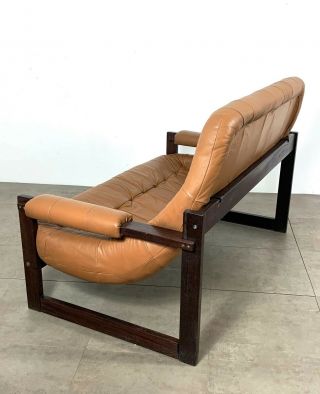 Vintage Mid Century Modern Percival Lafer Leather Sofa and Loveseat Brazilian 11