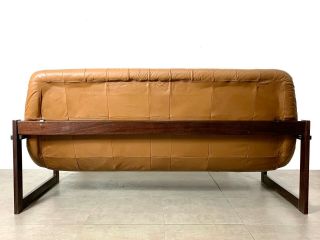 Vintage Mid Century Modern Percival Lafer Leather Sofa and Loveseat Brazilian 4