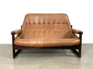 Vintage Mid Century Modern Percival Lafer Leather Sofa and Loveseat Brazilian 7