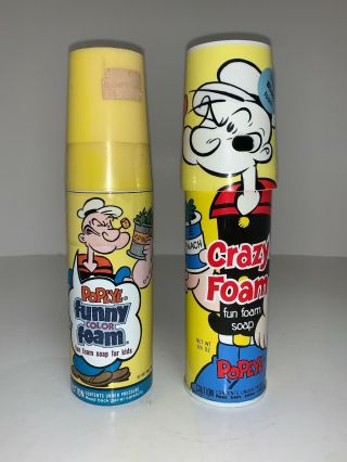 Vintage Popeye Crazy Foam Vs Funny Foam Can 1980