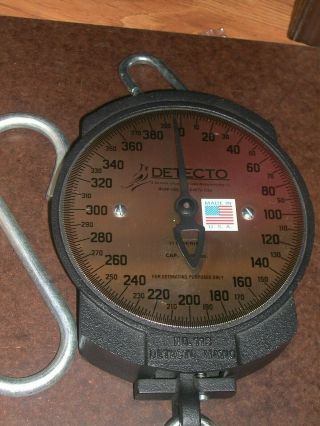 DETECTO MATIC HANGING SCALE NO.  11S SERIES 400 POUNDS LBS USA 2