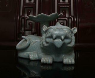 Old Chinese Ru Kiln Celadon Porcelain Oil Lamp 2
