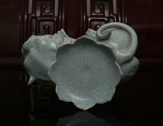 Old Chinese Ru Kiln Celadon Porcelain Oil Lamp 5