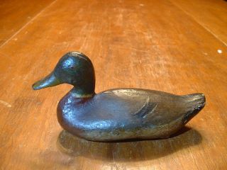 Wonderful Antique Mallard Duck Cast Iron Doorstop / Paperweight W/orig Paint