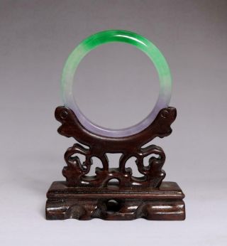 Perfect Rare Chinese Carved Natural Jadeite Bracelet Bangle 5.  8cm (e252)